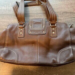 Authentic Brown Leather Coach Handbag
